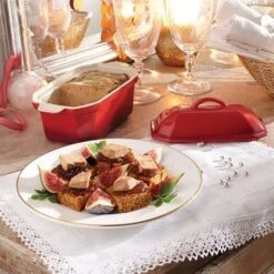 Terrine En Céramique émaillée 20,5 Cm Rouge -Fournitures De Cuisine 059124 3 4 Terrine en ceramique emaillee 20 5 cm rouge Mathon