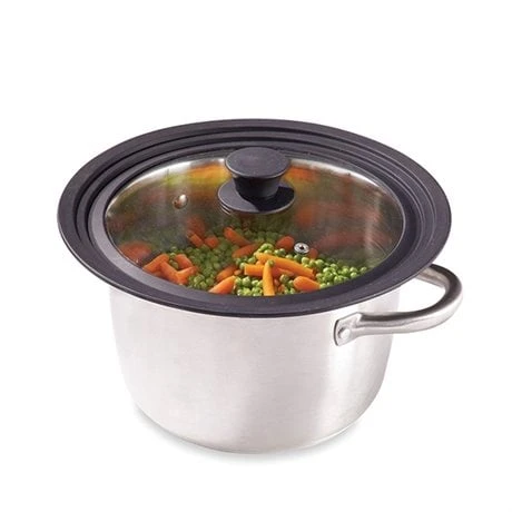 Set 2 Poêles Excell'Inox Et Couvercle Multi-diamètres 4 Set 2 Poêles Excell'Inox Et Couvercle Multi-diamètres – Image 2