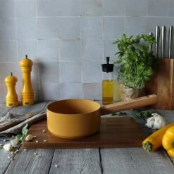 Casserole Ector Induction Aluminium Revêtu Manche En Bois 16 Cm Jaune -Fournitures De Cuisine 108002 3 1 Casserole Ector induction aluminium revetu manche en bois 16 cm jaune Ogo