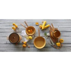 Casserole Ector Induction Aluminium Revêtu Manche En Bois 16 Cm Jaune -Fournitures De Cuisine 108002 4 1 Casserole Ector induction aluminium revetu manche en bois 16 cm jaune Ogo