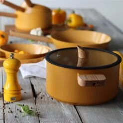 Faitout Ector Induction Aluminium Revêtu 24 Cm Jaune -Fournitures De Cuisine 108008 3 1 Faitout Ector induction aluminium revetu 24 cm jaune Ogo