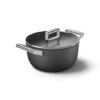 Smeg Faitout Bas Aluminium Antiadhésif 24 Cm Noir Mat Avec Couvercle En Verre Trempé -Fournitures De Cuisine 133002 0 1 Faitout bas aluminium antiadhesif 24 cm noir mat avec couvercle en verre trempe Smeg