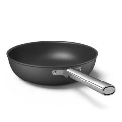 Smeg Wok Aluminium Antiadhésif 30 Cm Noir Mat -Fournitures De Cuisine 133005 2 4 Wok aluminium antiadhesif 30 cm noir mat Smeg
