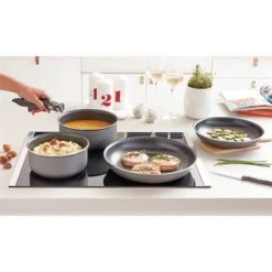 Set 2 Poêles Et 2 Casseroles Anti-adhésives Délice Et Manche Amovible -Fournitures De Cuisine 20215 4 3 Set 2 poeles et 2 casseroles anti adhesives Delice et manche amovible Mathon