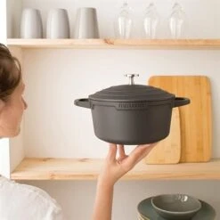 Cocotte Légère Ronde En Fonte D'aluminium 20 Cm 2,6 L Coloris Noir -Fournitures De Cuisine 203002 2 3 Cocotte legere ronde en fonte d aluminium 20 cm 2 6 L coloris noir Mathon