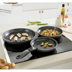 Batterie Poêles Anti-adhérentes Effet Pierre Manche Amovible Et 2 éponges Végétales -Fournitures De Cuisine 209048 3 3 Batterie poeles anti adherentes Effet Pierre manche amovible et 2 eponges vegetales Mathon