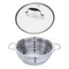 Lot Panier Vapeur Multidiamètre Et Couvercle En Verre Excell'Inox 24 Cm -Fournitures De Cuisine 229003 0 1 Lot panier vapeur multidiametre et couvercle en verre Excell Inox 24 cm Mathon