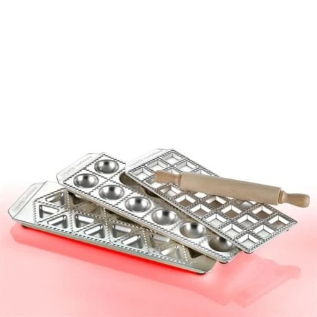 Imperia Coffret Raviolamp Tris 3 Plaques à Raviolis Et Tortellis + Rouleau 3 Imperia Coffret Raviolamp Tris 3 Plaques à Raviolis Et Tortellis + Rouleau