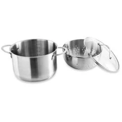Faitout Inox 24 Cm Avec Panier Passoire Rotatif Et Couvercle En Verre 6,7 L -Fournitures De Cuisine 273095 4 4 Faitout inox 24 cm avec panier passoire rotatif et couvercle en verre 6 7 L Mathon