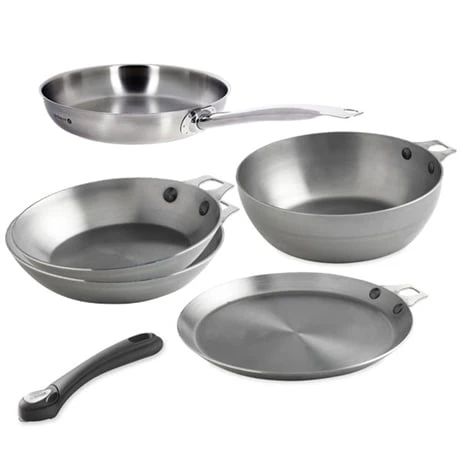 De Buyer Batterie 5 Pièces Avec Manche Amovible Mineral B 3 De Buyer Batterie 5 Pièces Avec Manche Amovible Mineral B