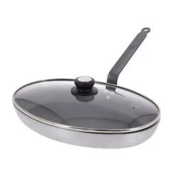 De Buyer Poêle à Poisson Ovale Choc Resto Avec Couvercle 36 Cm
