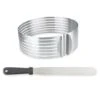 Set Couteau à Génoise Spatule à Glaçage Et Cercle à Trancher Extensible Inox