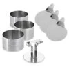 Lot 3 Cercles De Présentation En Inox Avec Poussoir + 3 Supports