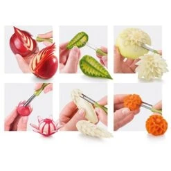 Set à Sculpter Pour Fruits Et Légumes Presto Carving -Fournitures De Cuisine 60288 3 1 Set a sculpter pour fruits et legumes Presto Carving