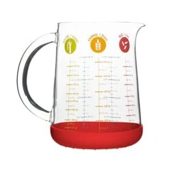 Pichet Mesureur En Verre Et Silicone 1 L -Fournitures De Cuisine 62037 1 3 Pichet mesureur en verre et silicone 1 L Pebbly