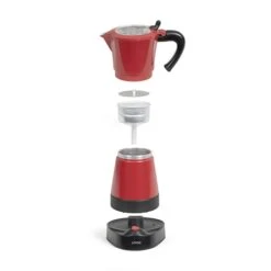 LIVOO Cafetière électrique Italienne Rouge 6 Tasses 480 W -Fournitures De Cuisine 700104 1 2 Cafetiere electrique Italienne rouge 6 tasses 480 W Livoo