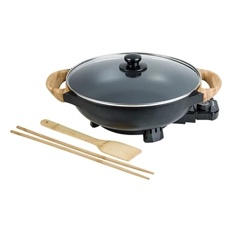 Bestron Wok électrique Avec Couvercle En Verre 1500 W 3 Bestron Wok électrique Avec Couvercle En Verre 1500 W