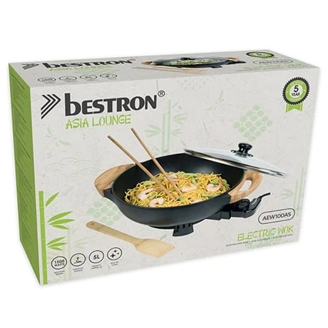Bestron Wok électrique Avec Couvercle En Verre 1500 W 6 Bestron Wok électrique Avec Couvercle En Verre 1500 W – Image 4