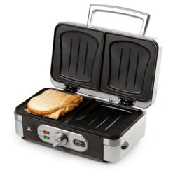 Domo Appareil 3 En 1 Grill, Gaufrier Et Croque-monsieur 30 Cm 1000 W DO9136C -Fournitures De Cuisine 760233 2 3 Appareil 3 en 1 grill gaufrier et croque monsieur 30 cm 1000 W DO9136C Domo