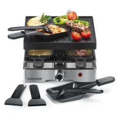 Appareil Raclette-gril électrique 4 Poêlons 750 W -Fournitures De Cuisine 780253 2 1 Appareil raclette gril electrique 4 poelons 750 W Naturamix
