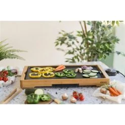 LIVOO Plancha Grill électrique En Aluminium Et Bambou 2200 W DOC202 -Fournitures De Cuisine 78161 4 2 Plancha grill electrique en aluminium et bambou 2200 W DOC202 Livoo