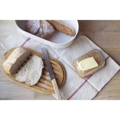 Beurrier Verre Bambou Avec Couteau 7 Beurrier Verre Bambou Avec Couteau -Fournitures De Cuisine 844002 2 1 Beurrier verre bambou avec couteau Pebbly